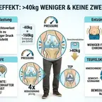 Doppelter Effekt von Gewichtsabnahme auf die Knie – mechanische Entlastung (4kg weniger Druck pro kg Verlust) und Entzündungshemmung durch weniger Fettgewebe. GLP-1 als Hilfe zur dauerhaften Gewichtsreduktion.