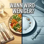 GLP-1-Medikament und gestörtes Essverhalten – Spritze neben leerem Teller als Symbol