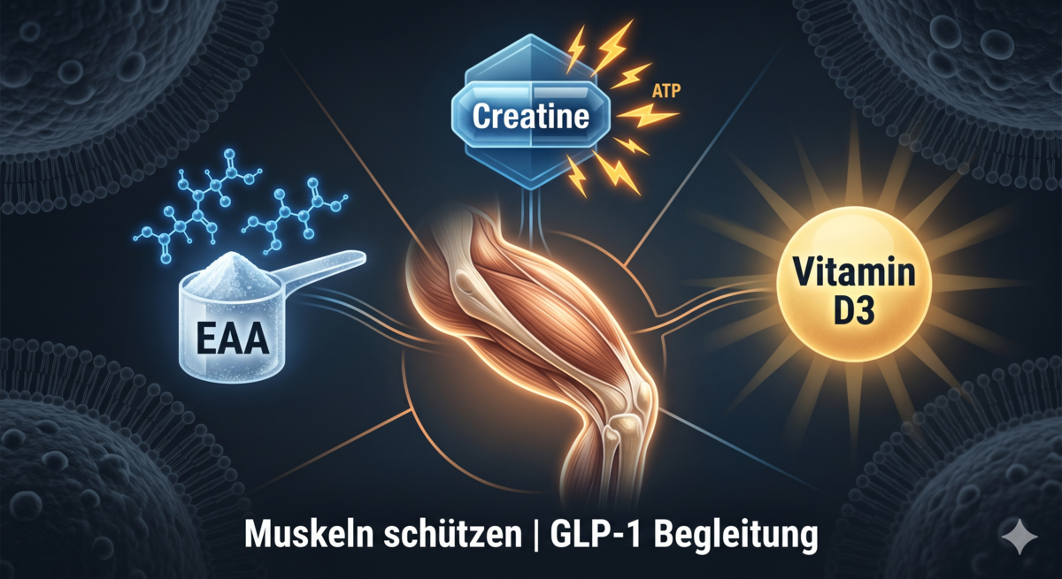 Muskelerhalt bei GLP-1-Therapie: Aminosäuren, Kreatin und Vitamin D3 als Schutzstrategie