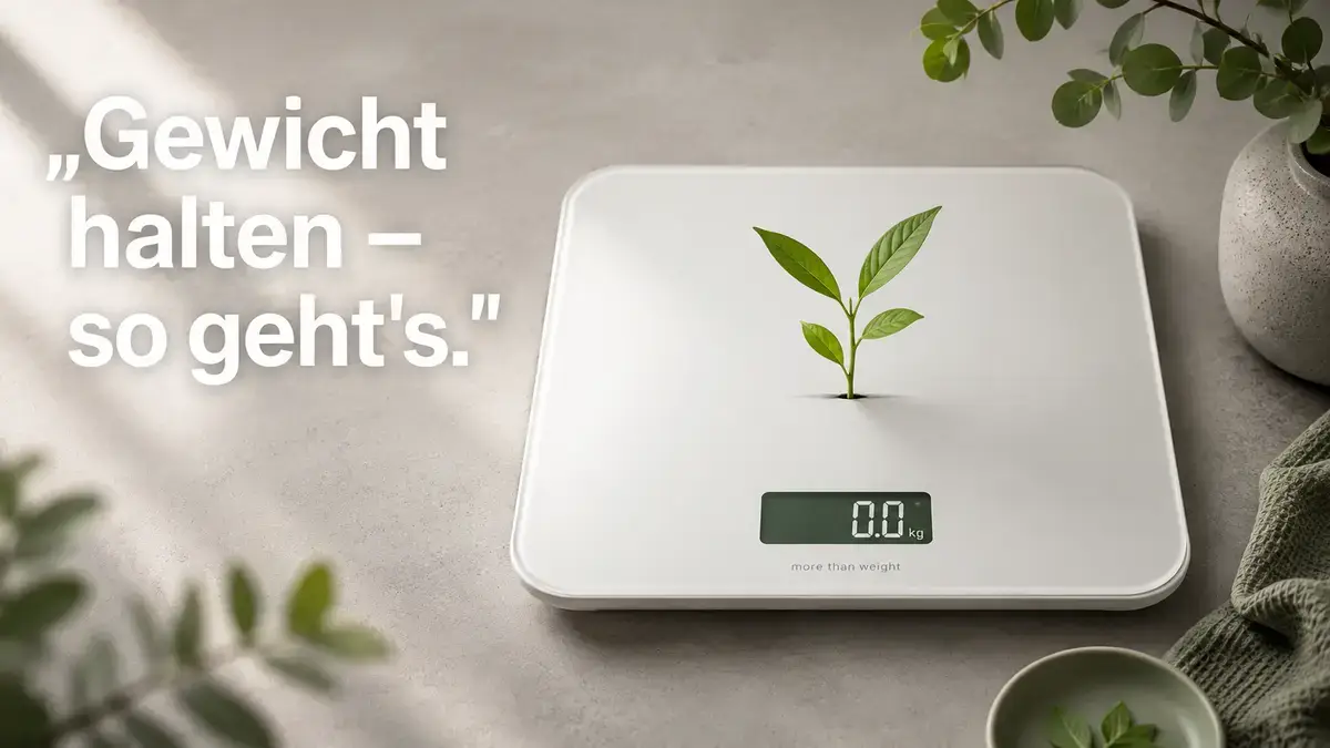 Waage mit stabilem Gewichtszeiger symbolisiert Gewichtserhalt nach GLP-1-Therapie