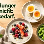 Kleine nährstoffreiche Mahlzeit auf Tisch, GLP-1 Appetit und Ernährung im Alltag