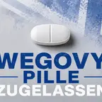 Wegovy Pille Zulassung Großbritannien: orale Semaglutid-Tablette neben britischer Flagge