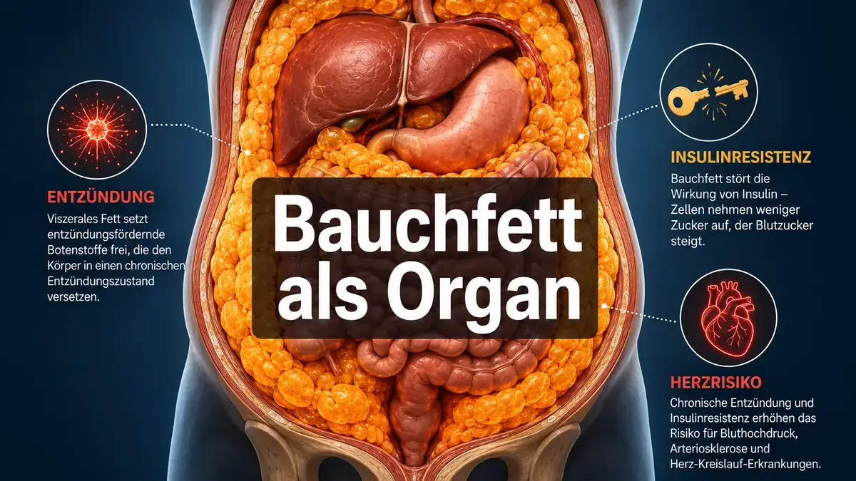 Viszerales Fett im Bauchraum als Risikofaktor für Herzinfarkt und Diabetes