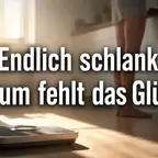 Leere Waage auf Küchenboden, warmes Morgenlicht, nachdenkliche Stimmung nach Gewichtsverlust