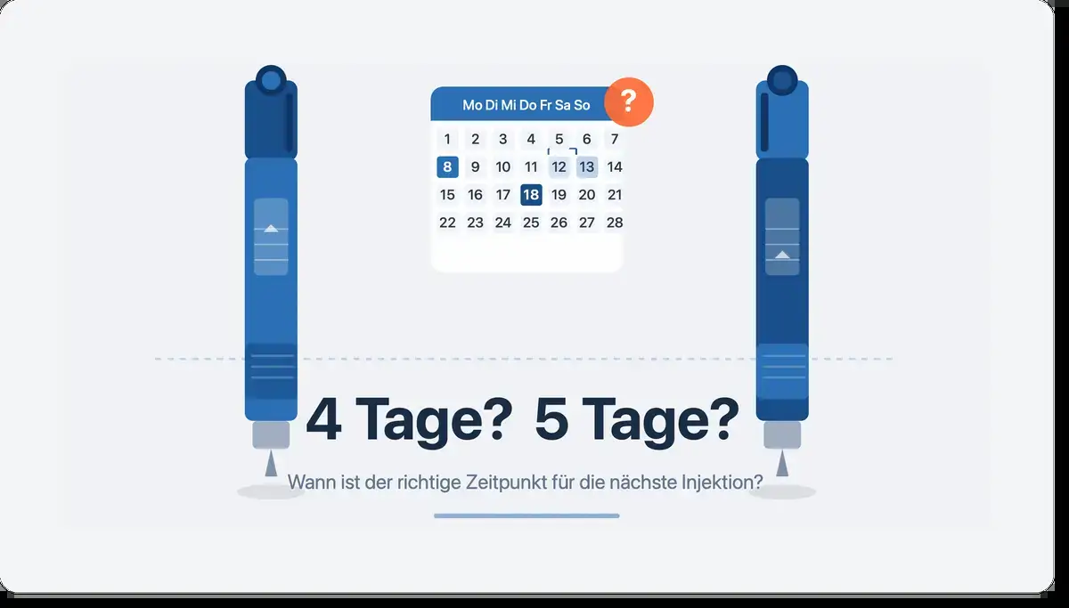 Mounjaro KwikPen und Wegovy FlexTouch nebeneinander, vergessene Dosis nachholen
