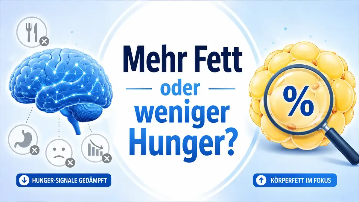 GLP-1 Wirkung auf Fettverbrennung und Appetit erklärt mit Schaubild
