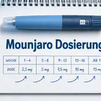 Mounjaro KwikPen mit Dosierungsplan Tirzepatid Wochen Uebersicht