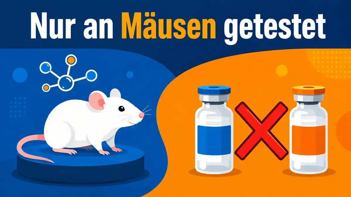 Laborsymbol und Warnzeichen entlarven Quintatrutide Mythos als Mausstudie