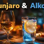 Weinglas und Wasserglas im Kontrast als Symbol für Mounjaro und Alkohol