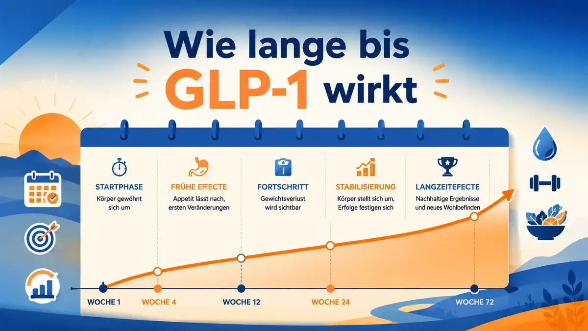Zeitstrahl zeigt wie lange es dauert bis GLP-1 wirkt