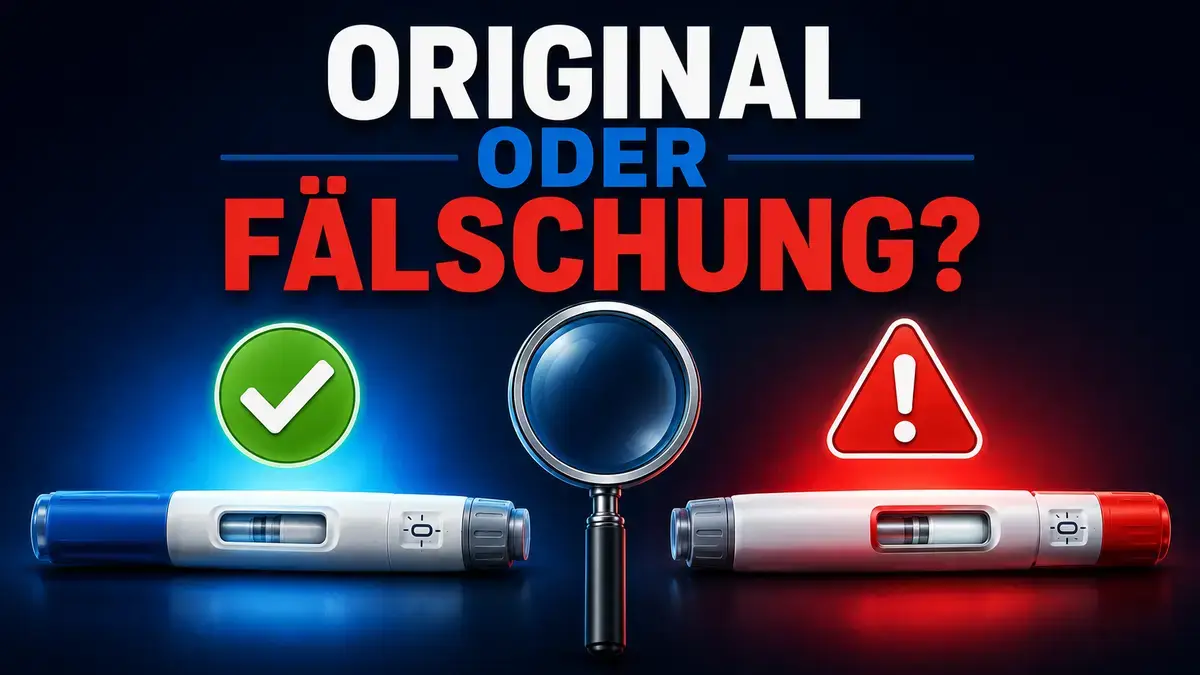 Gefälschte Abnehmspritzen erkennen: Original-Pen neben verdächtiger Fälschung im Vergleich