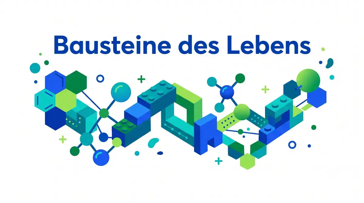 Aminosäuren Bausteine des Lebens, Guide zum Proteinbedarf, flaches Design