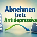  Illustration zu Abnehmen trotz Antidepressiva mit Tablettenblister und Waage