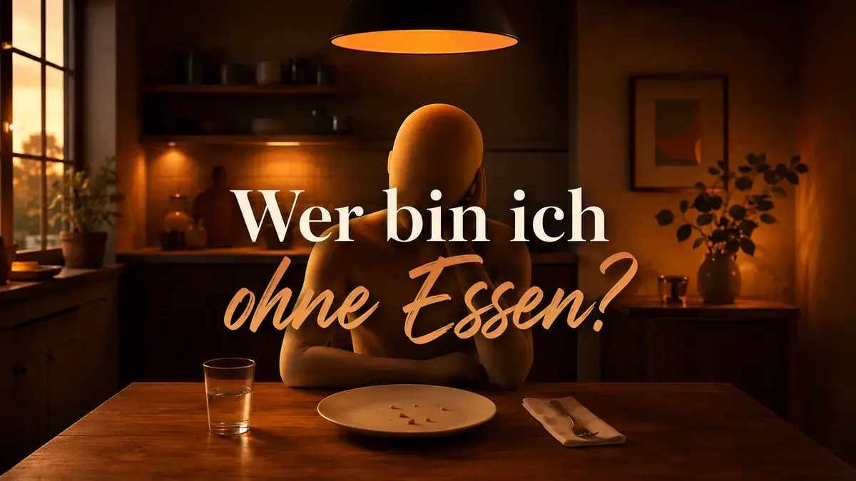 Frau blickt nachdenklich auf leeren Teller, Symbolbild Essen als Trost aufhören