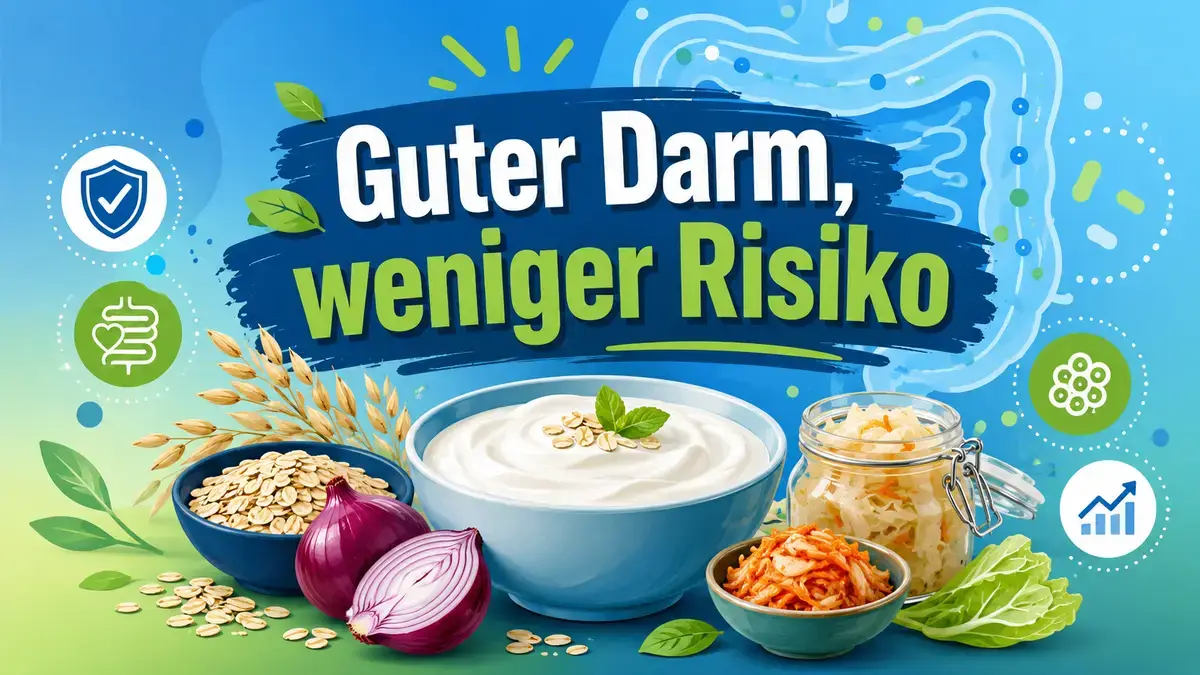 Naturjoghurt und fermentierte Lebensmittel als Symbol für Probiotika und Darmkrebsrisiko