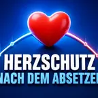 Herzsymbol mit sinkender Schutzkurve zum Thema GLP-1 absetzen Herzschutz