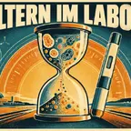 GLP-1 und Altern, Sanduhr mit Injektionspen als Symbol für Semaglutid und Lebensspanne