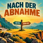 Mounjaro Langzeit als Weg mit steilem Abstieg, flachem Plateau und Wegweiser zur Erhaltungsphase