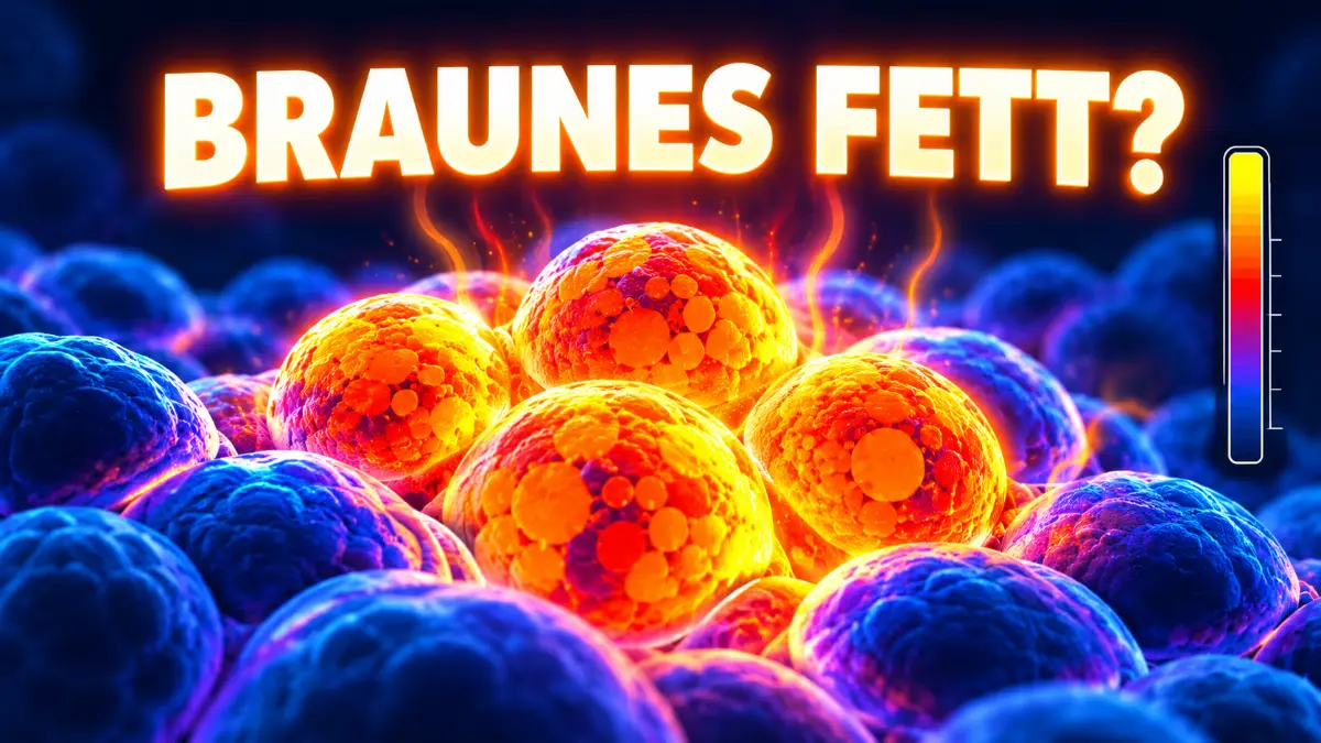 Abstrakte Wärmebild-Illustration zu Mounjaro und braunes Fett mit glühenden Fettzellen